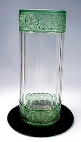 Baccarat FRISE VERTE Art Deco Cameo Glass Pillaster Vase