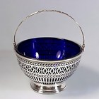 Sterling Silver & Cobalt Glass Basket