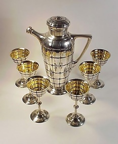 Gorham Modernist Sterling Silver Cocktail Shaker Set