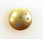 Etienne Perret 18K Gold Colored Diamond LENTIL Pendant