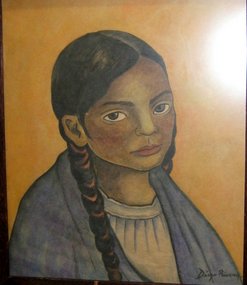 Mexican Girl in Braids: Diego Rivera