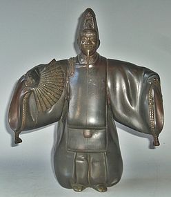 Antique Japanese Signed Shusei Bronze Noh Figure