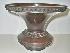 Antique Japanese Bronze Art Deco Vase, C.1930