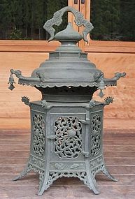 Antique Japanese Bronze C.1900 Lamp
