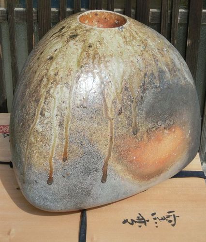Contemporary Yoshitaka Hasu Wood-Fired Iga Ceramic Vase