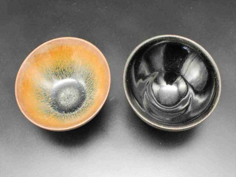 12th century Song dynasty "Jian yao" 2 types small cups set