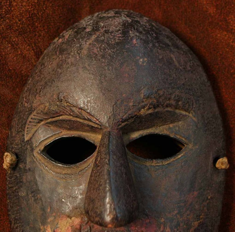 Nepalese Rai Tribe Mask with Red Pigment