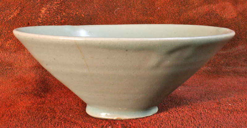 12th Century Conical Celadon Bowl, Perfect Color and Rare Sublime Form