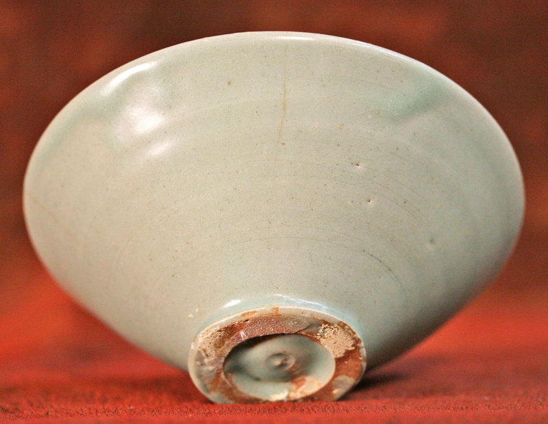 12th Century Conical Celadon Bowl, Perfect Color and Rare Sublime Form