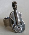 Unique Sam Kramer Sterling Violin Ring