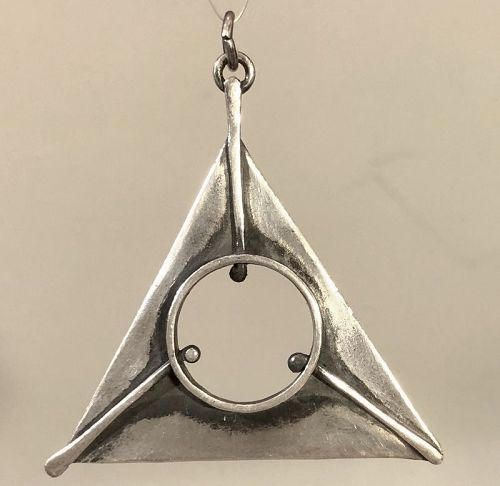 Phyllis Jacobs Modernist Sterling Triangle Pendant