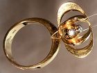 Elis Kauppi Kupittaank Kulta 14K Gold Atomic Diamond Ring
