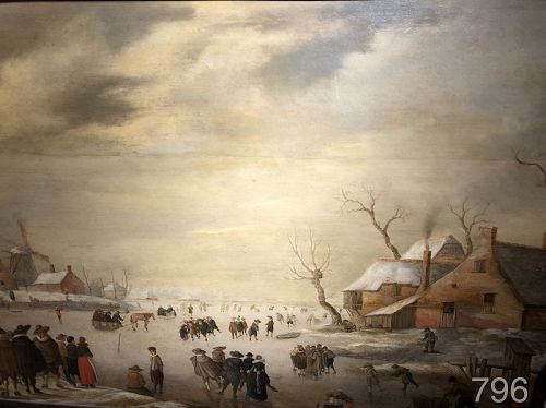 Ice Skating Scene by Anthonie Verstraelen, Dutch, Circa 1620, 33x48"