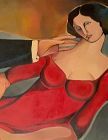 Loving By American Master Artist Anne Lane , Oil 43x 67 inch