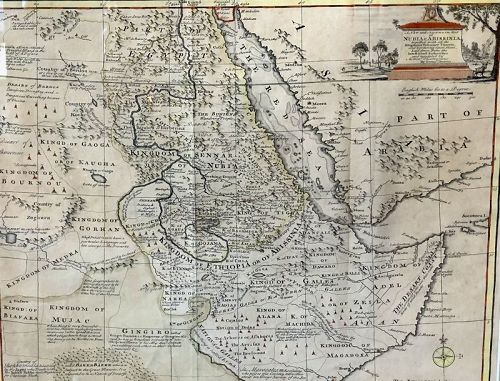 EARLY MAP OF ETHIOPIA  Published by Bowen in 1747 23” x 25”
