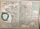 FRENCH EIGHTEENTH CENTURY MAP OF FRANCE DATED 1760