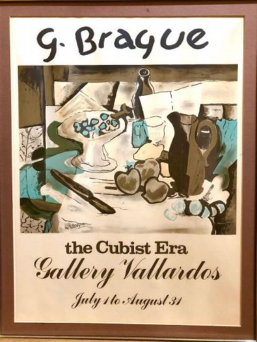 GEORGES BRAQUE EXHIBITION POSTER GALLERY VALLARDOS 26” x 20”