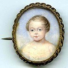 Miniature Painting of Young Child  c1830