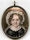 Unusual American Miniature Portrait of a Woman  c1815