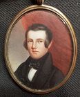 American Miniature Portrait on Wood c1825