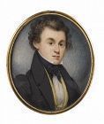 William Lewis American Miniature Painting of a Young Gent c1836