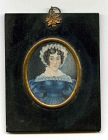 A Folksy American Miniature Portrait of a Young Woman c1820