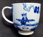 Rare Bow Porcelain Golfer and Caddy Chocolate Cup  c1760