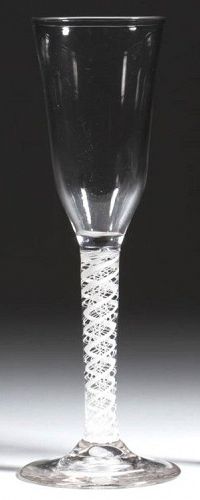 Antique English Opaque Twist Ale Glass c1765