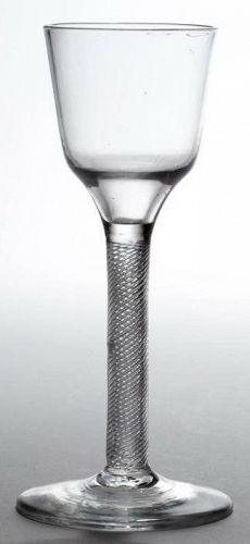 A Georgian Multiple Spiral Air Twist Wine Glass c1755