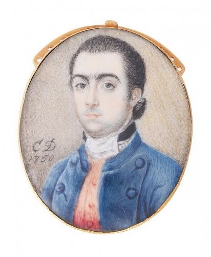 A Striking Charles Dixon Miniature Portrait c1750