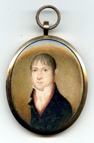Miniature Portrait of an English Fellow  c1795
