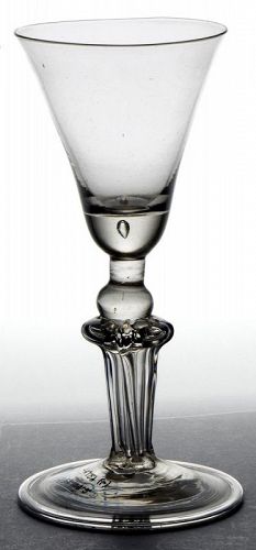 A Fine English Molded Pedestal Stem Glass c1720