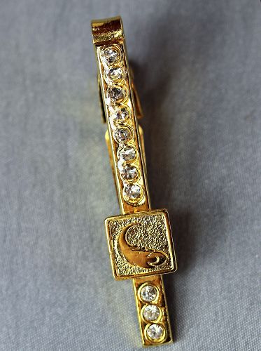 Tie Clip, gilded with Rhine Stone