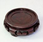 Chinese carved Hardwood Display Stand, made in "Hong Kong"