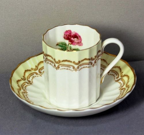 English Royal Worcester Cromwell Porcelain Demitasse Cup & Saucer
