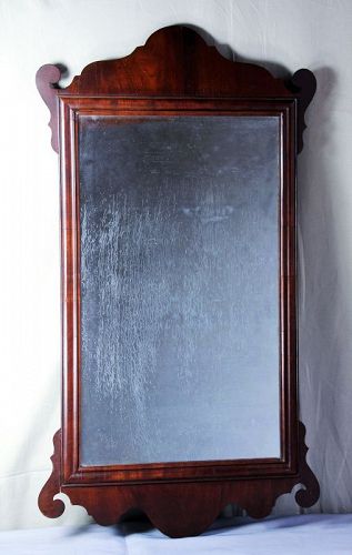 English Chippendale Mahogany Mirror, Looking Glass