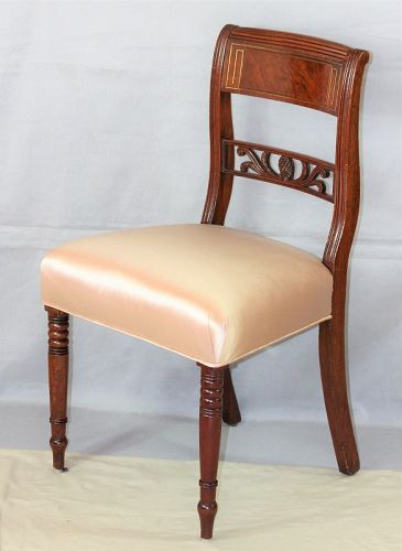 Sheraton Mahogany & Brass inlaid Side Chair