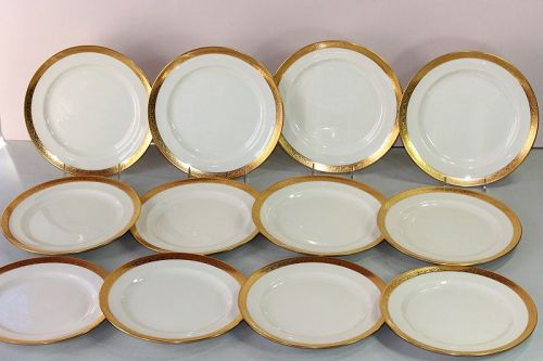12 Lenox Gold Rim Luncheon Plates, 8"/C2