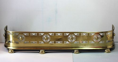 19th C. English Brass Fire Place Fender