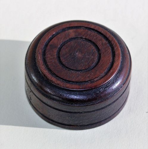 Chinese carved Wooden round Top or Cover for Tea Caddy or Tea jar