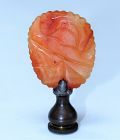 Chinese Carved Agate Lamp Finial