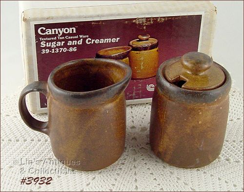McCoy Pottery Canyon Creamer and Sugar MIB