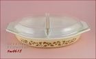 Pyrex Gold Acorn Divided Bowl with Lid