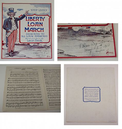 Vintage Sheet Music Liberty Loan March Dedicated to all Loyal American