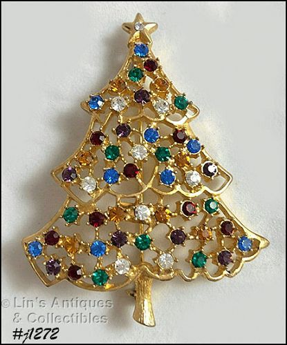 Signed Eisenberg Ice Christmas Tree Pin