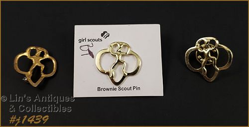 Lot of 3 Brownie Scout Pins