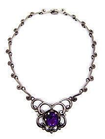 Nestor Vintage Mexican Silver Purple Stone Necklace