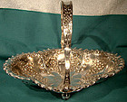 Superb STERLING SILVER SWING HANDLE REPOUSSE BASKET 1895