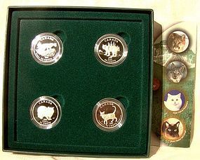 1999 CATS OF CANADA BOXED STERLING Proof COINS SET