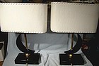 Pair MAJESTIC 1950s TABLE LAMPS with SHADES